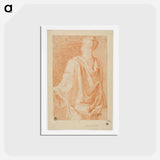 アートポストカード-Draped Woman, Seen From Back - フランソワ ブーシェ Postcard.