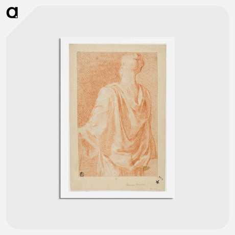 アートポストカード-Draped Woman, Seen From Back - フランソワ ブーシェ Postcard.