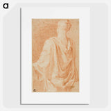 Draped Woman, Seen From Back - フランソワ ブーシェ Poster.