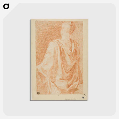 アートポストカード-Draped Woman, Seen From Back - フランソワ ブーシェ Postcard.