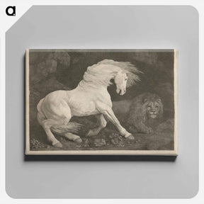 アートパネル-A Horse Affrighted by a Lion
 - ジョージ スタッブス Canvas.