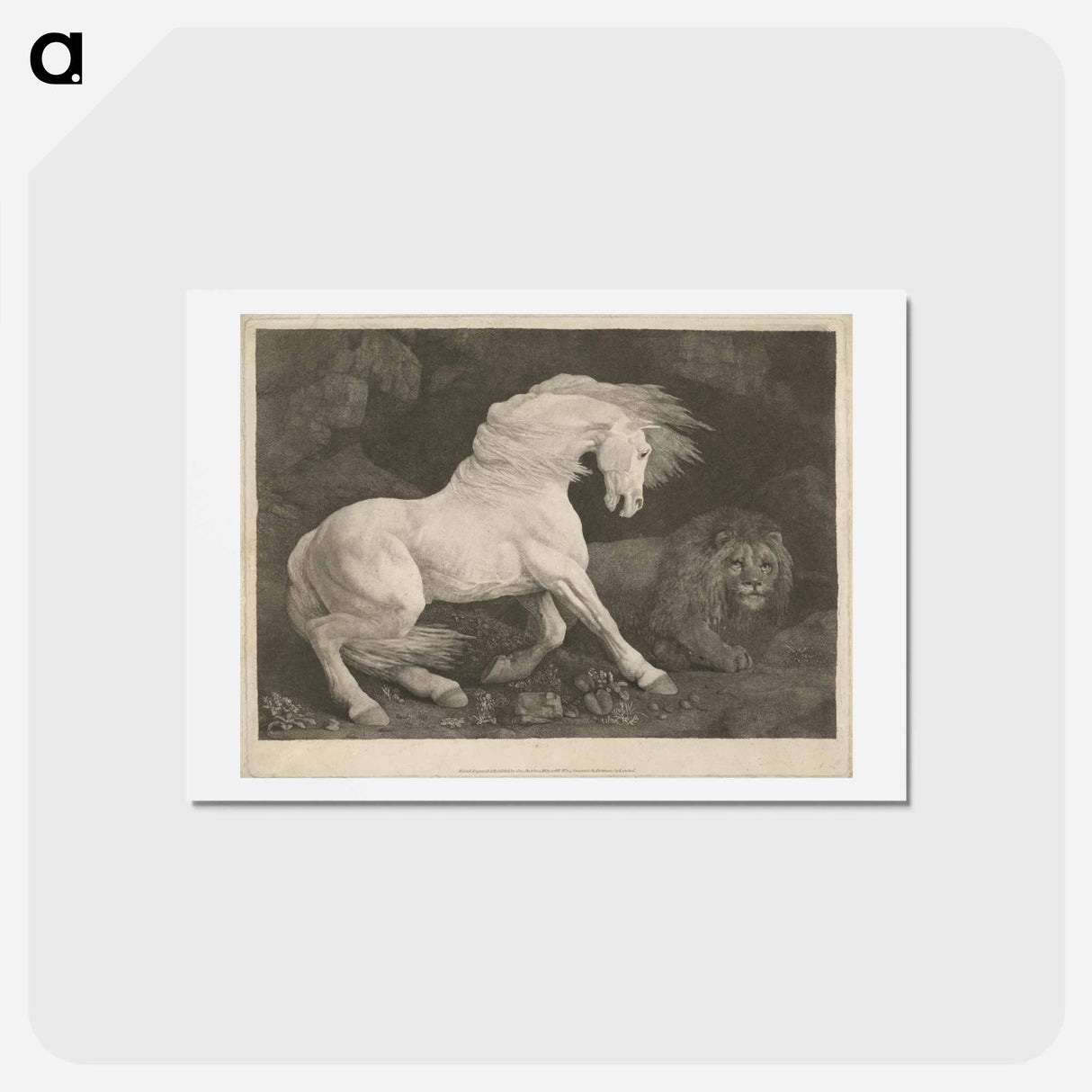 アートポストカード-A Horse Affrighted by a Lion
 - ジョージ スタッブス Postcard.