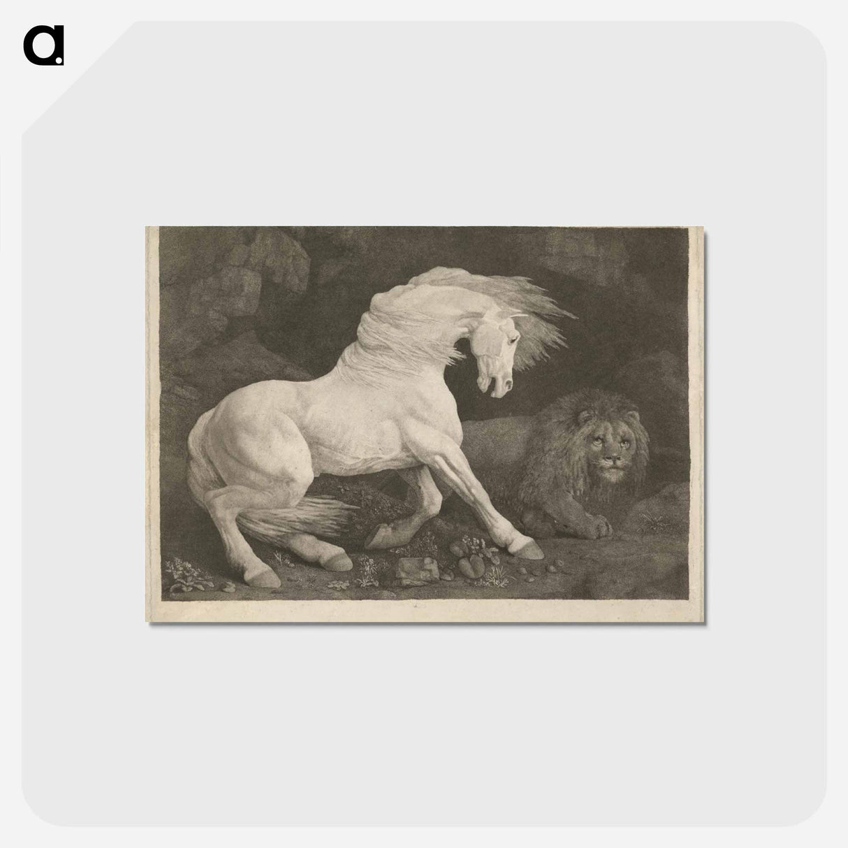 アートポストカード-A Horse Affrighted by a Lion
 - ジョージ スタッブス Postcard.