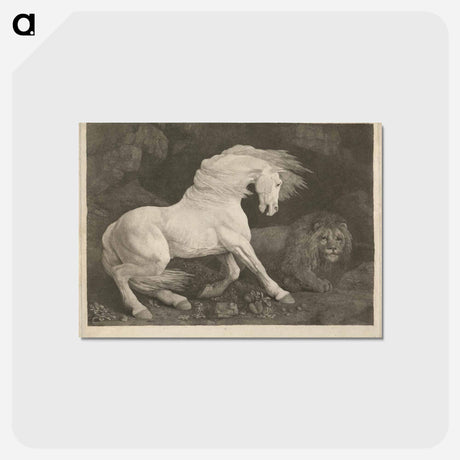 アートポストカード-A Horse Affrighted by a Lion
 - ジョージ スタッブス Postcard.