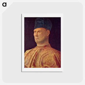 アートポストカード-Portrait of a condottiere - ジョヴァンニ ベッリーニ Postcard.