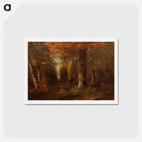 アートポストカード-The Forest in Autumn - ギュスターヴ クールベ Postcard.