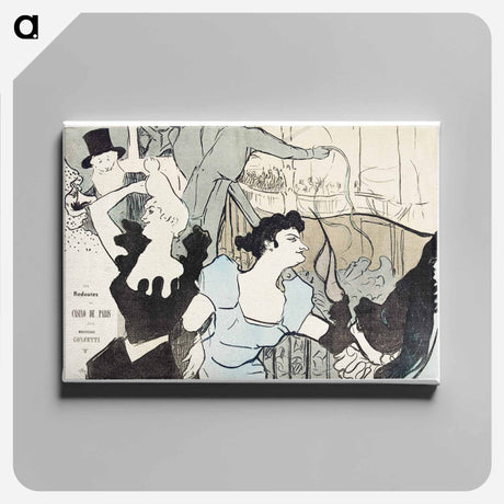 アートパネル-Affiche met aankondiging van gemaskerd bal in Casino van Parijs met portretten van Cha-u-kao en Yvette Guilbert - アンリ ド トゥールーズ ロートレック Canvas.