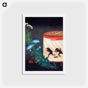 アートポストカード-Bellflower and Lantern - 高橋 宏明 Postcard.