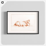 Horse lying in the grass - ジャン ベルナール Poster.