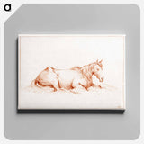 アートパネル-Horse lying in the grass - ジャン ベルナール Canvas.