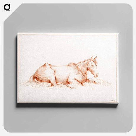 アートパネル-Horse lying in the grass - ジャン ベルナール Canvas.