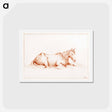 アートポストカード-Horse lying in the grass - ジャン ベルナール Postcard.