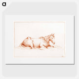 Horse lying in the grass - ジャン ベルナール Poster.