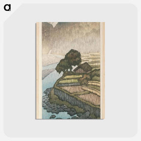アートポストカード-Farm descent in Shiobara, color woodcut on paper - 川瀬 巴水 Postcard.