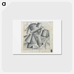 アートポストカード-Peasant Woman with buckets - カジミール マレーヴィチ Postcard.