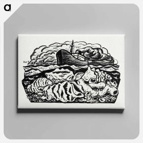 アートパネル-Steamship at sea - レオ ヘステル Canvas.
