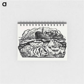 アートメモ帳-Steamship at sea - レオ ヘステル Memo.