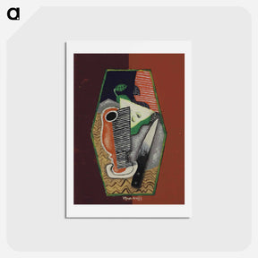 アートポストカード-Poire verte et couteau - ルイ マルクーシ Postcard.