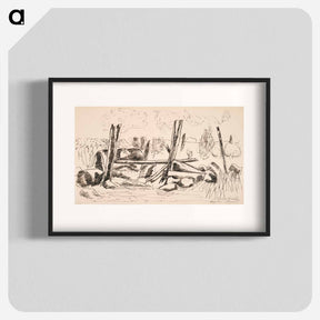 アートポスター-Landscape with Fence Posts and Rocks - マースデン ハートリー Poster.