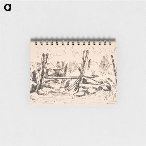 Landscape with Fence Posts and Rocks - Marsden Hartley Memo.