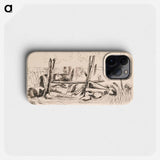 Landscape with Fence Posts and Rocks - マースデン ハートリー Phone Case.