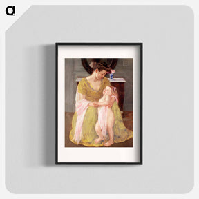 アートポスター-Mother and Child with a Rose Scarf - メアリー カサット Poster.