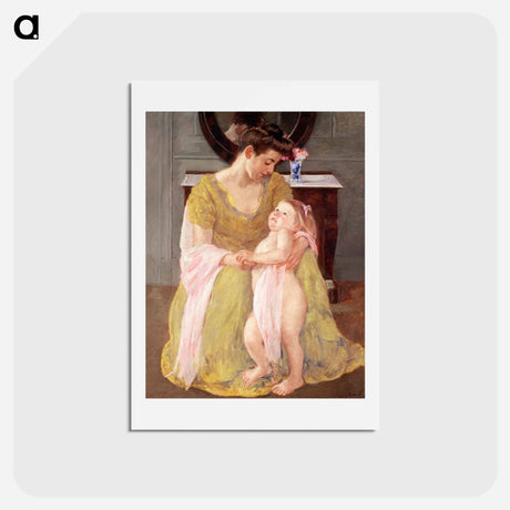 アートポストカード-Mother and Child with a Rose Scarf - メアリー カサット Postcard.