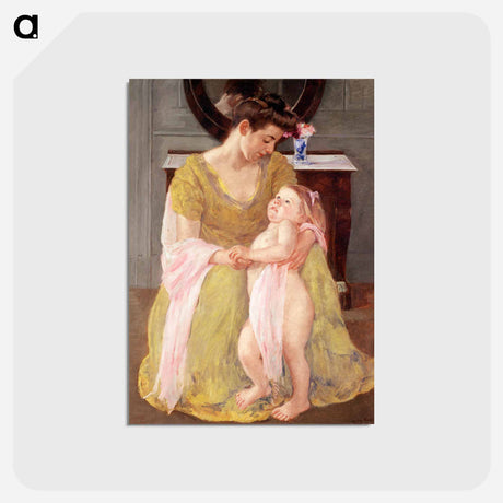 アートポストカード-Mother and Child with a Rose Scarf - メアリー カサット Postcard.