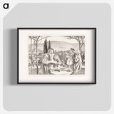 Italian landscape with mother and child and three singing girls - モーリス ドニ Poster.