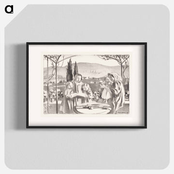 Italian landscape with mother and child and three singing girls - Maurice Denis Poster.