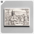 アートパネル-Italian landscape with mother and child and three singing girls - モーリス ドニ Canvas.