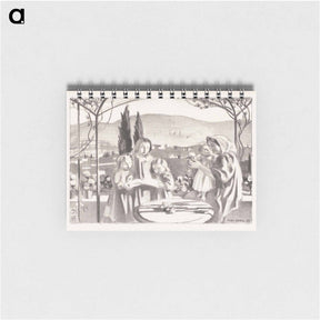 アートメモ帳-Italian landscape with mother and child and three singing girls - モーリス ドニ Memo.