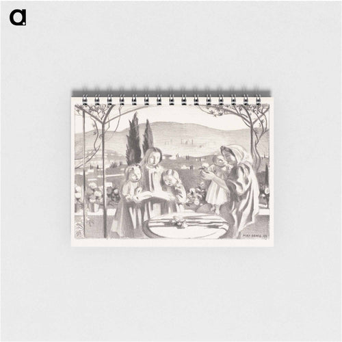 Italian landscape with mother and child and three singing girls - モーリス ドニ Memo.