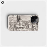 Italian landscape with mother and child and three singing girls - モーリス ドニ Phone Case.