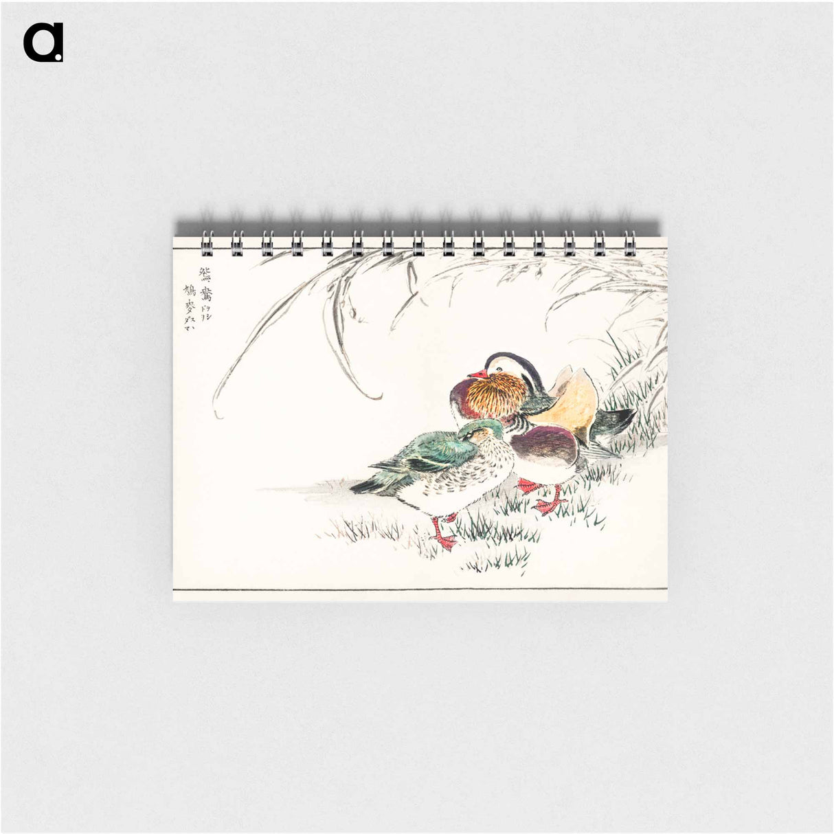 アートメモ帳-Mandarin Duck and Pearl Barley
 - 鳥類図鑑 Memo.