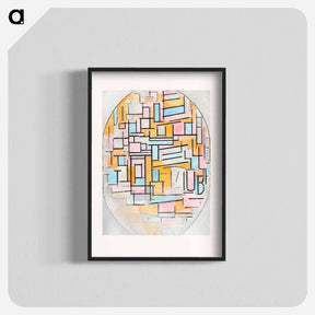 アートポスター-Composition with Oval in Color Planes II - ピエト モンドリアン Poster.
