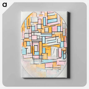 アートパネル-Composition with Oval in Color Planes II - ピエト モンドリアン Canvas.