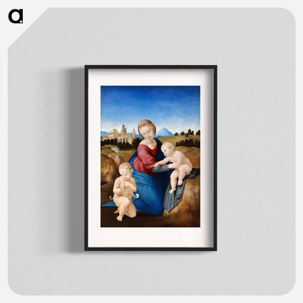 Raphael's Madonna and Child with the Infant Saint John - ラファエロ サンティ Poster.