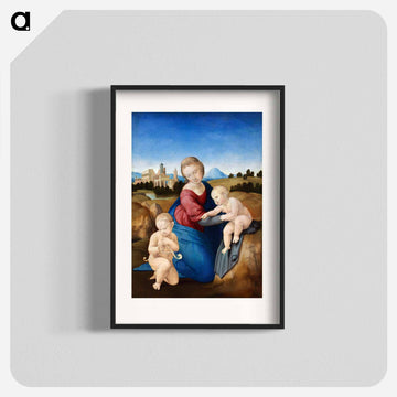 Raphael's Madonna and Child with the Infant Saint John - ラファエロ サンティ Poster.