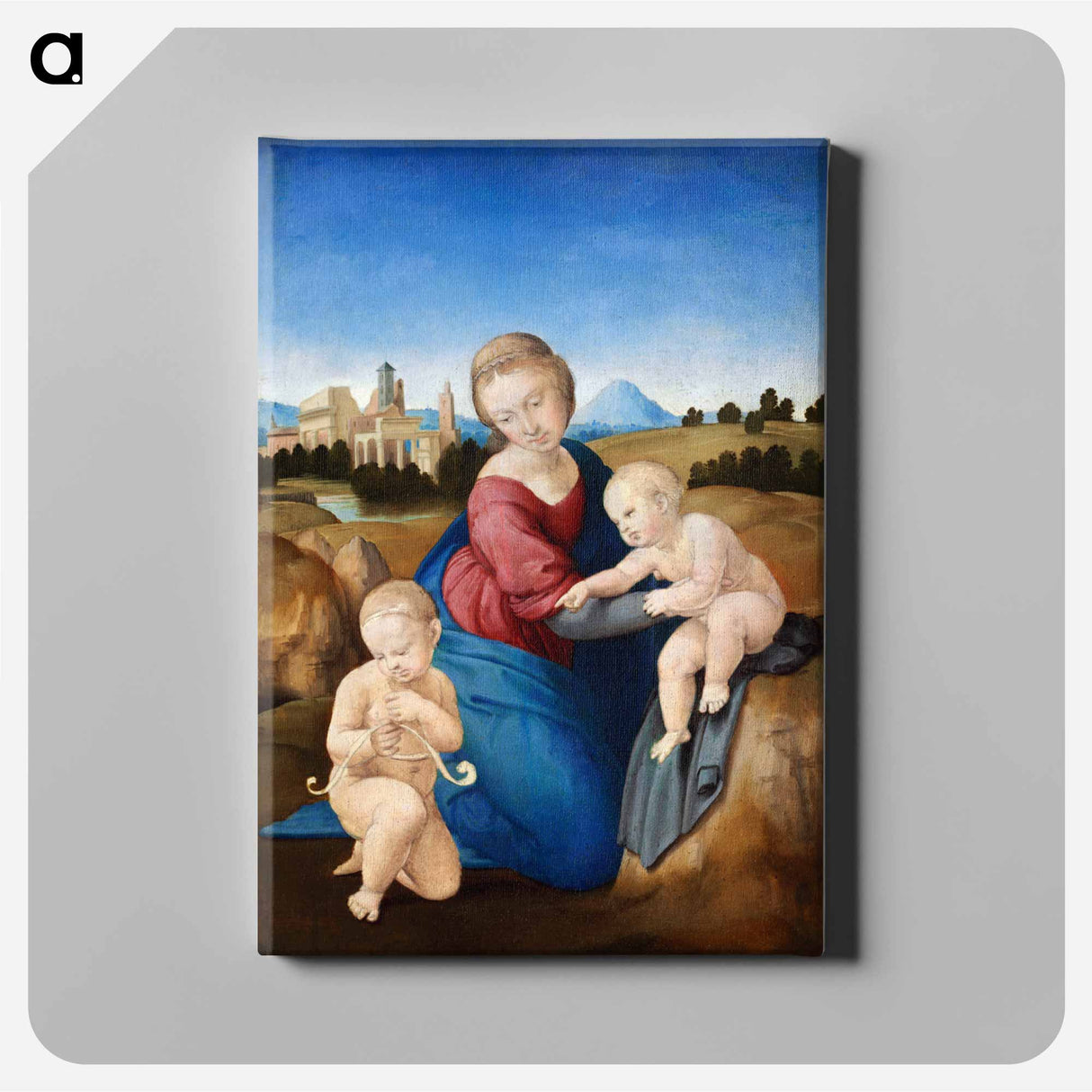 Raphael's Madonna and Child with the Infant Saint John - ラファエロ サンティ Canvas.