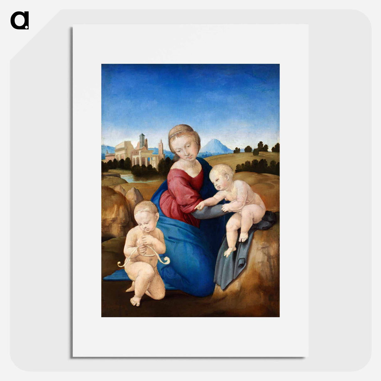 Raphael's Madonna and Child with the Infant Saint John - ラファエロ サンティ Poster.