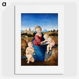 Raphael's Madonna and Child with the Infant Saint John - ラファエロ サンティ Poster.