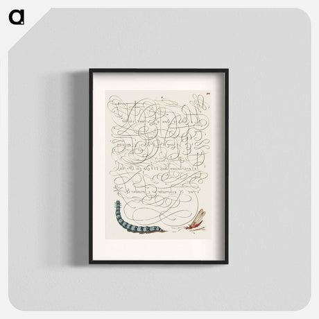 アートポスター-Caterpillar and Insect from Mira Calligraphiae Monumenta
 - 書道のお手本 Poster.