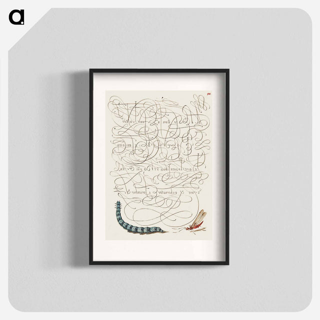 アートポスター-Caterpillar and Insect from Mira Calligraphiae Monumenta
 - 書道のお手本 Poster.