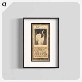 アートポスター-Kalenderblad voor april 1905 by Theo van Hoytema and Tresling and Comp - テオ ヴァン ホイテマ Poster.
