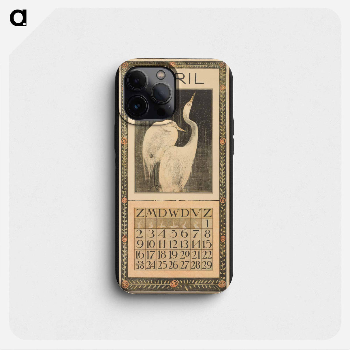 Kalenderblad voor april 1905 by Theo van Hoytema and Tresling and Comp - テオ ファン ホイテマ Phone Case.