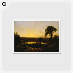 アートポストカード-Summer Twilight. A Recollection of a Scene in New England - トーマス コール Postcard.