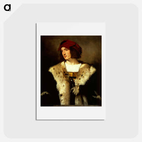 アートポストカード-Portrait of a Man in a Red Cap - ティツィアーノ ヴェチェッリオ Postcard.