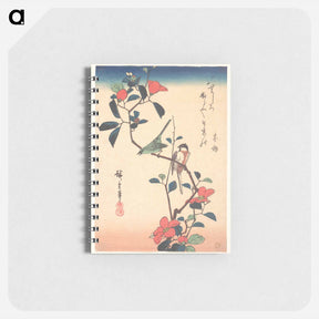 アートメモ帳-Swallows and Kingfisher with Rose Mallows
 - 歌川 広重 Memo.