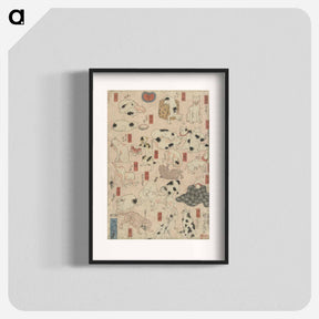 アートポスター-Katten voor de 53 stations van de Tokaido - 歌川 国芳 Poster.